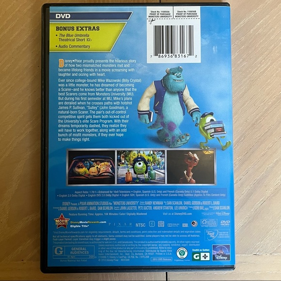 DISNEY'S Monsters University DVD - Picture 3 of 5
